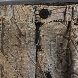 Working Classics Designs & Co Gray & Black Paisley Sheer Lined Skirt Sz 18/20